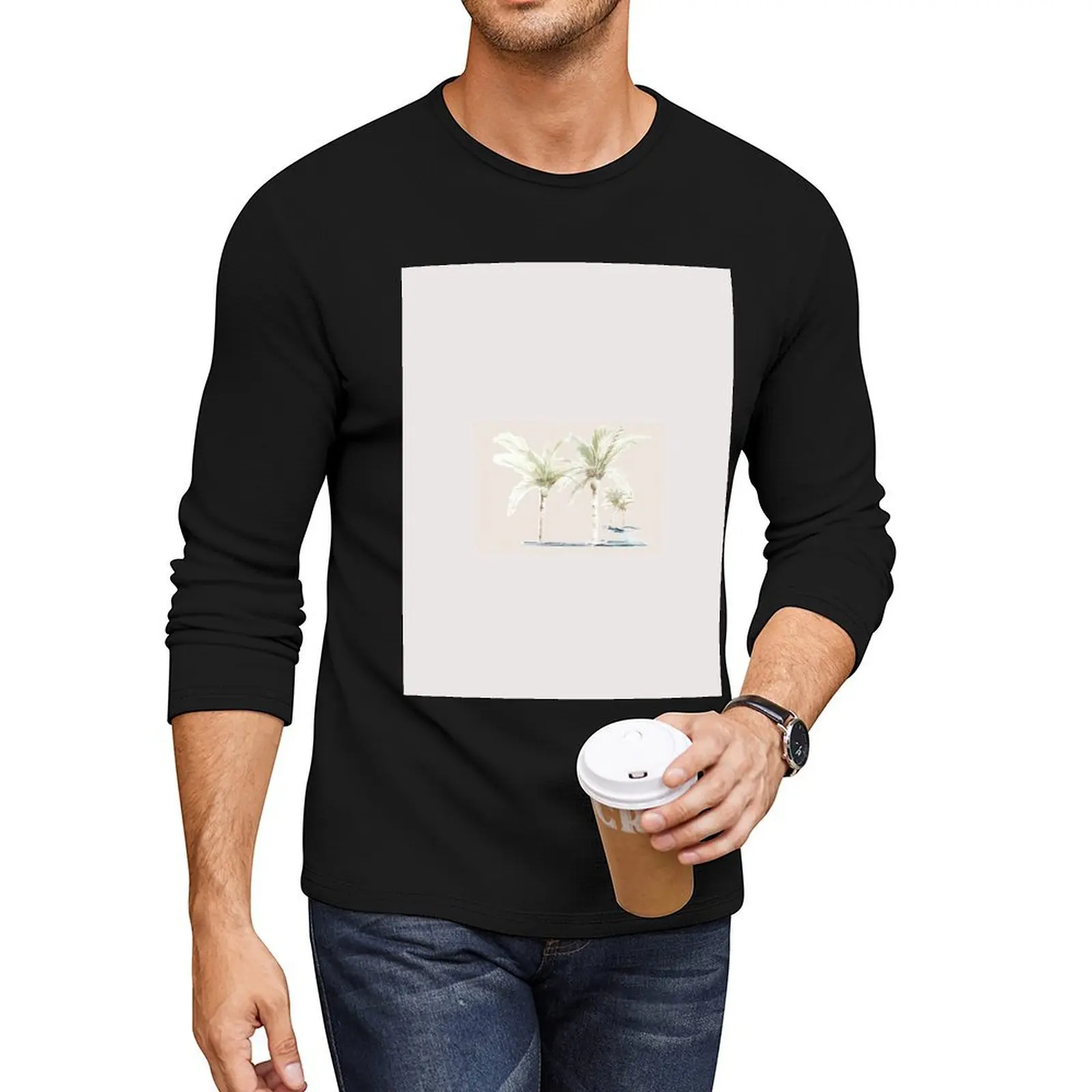 

We are Frond-ily, a small family of palm trees Long T-Shirt aesthetic clothes t shirts for men graphic