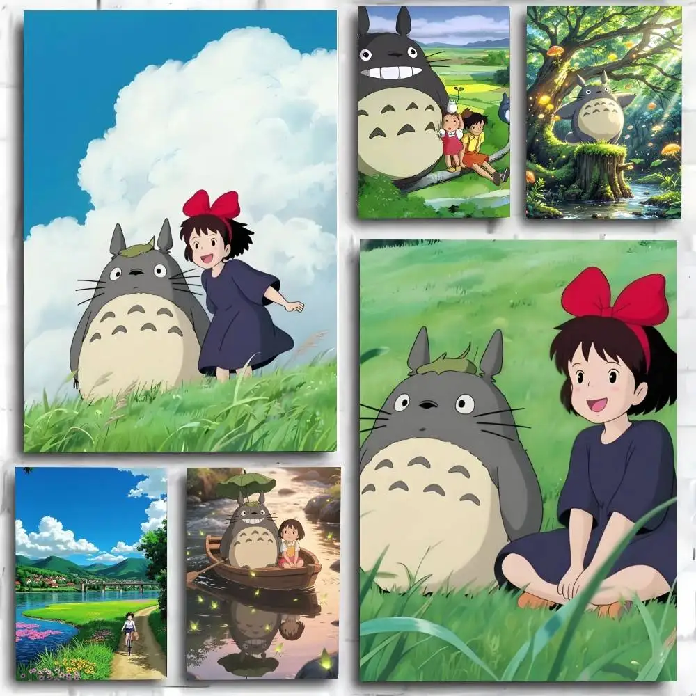1PC Anime My Neighbor Totor poster Self-adhesive Art Waterproof Paper Sticker Coffee House Bar Room Wall Decor