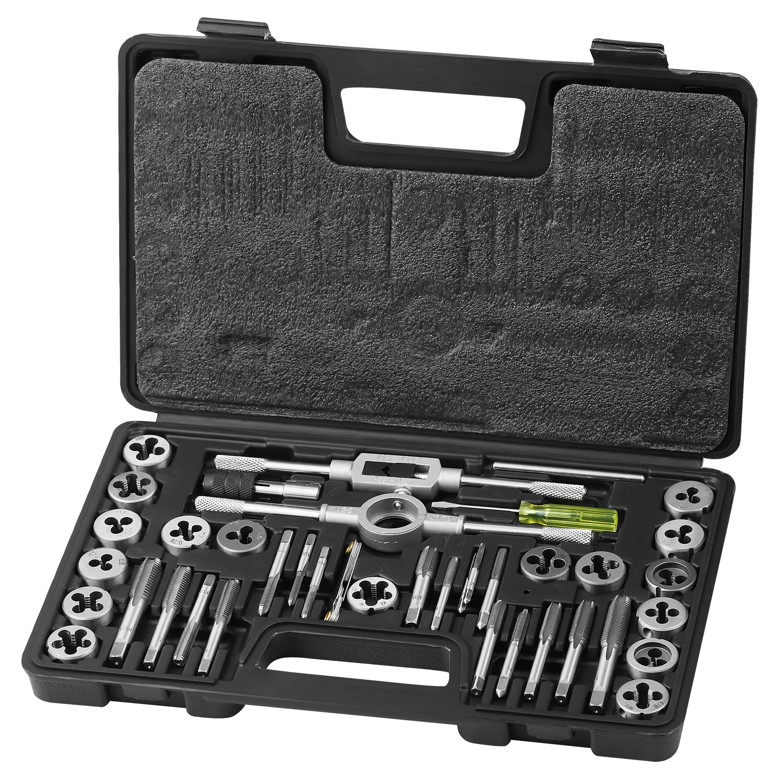 VEVOR Tap and Die Set,40/60/80/110-Piece Set Include Metric Size M2 to M18, Bearing Steel Taps and Dies,Essential Threading Tool