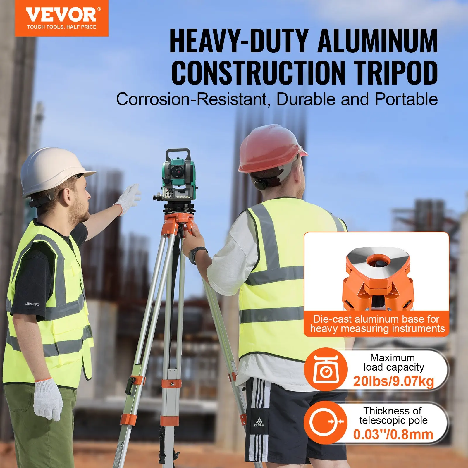 VEVOR Laser Level Tripod Stand 5/8