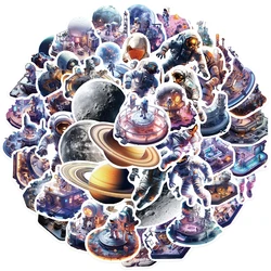 10/50PCS Outer Space Astronaut Cartoon Stickers Toy Aesthetic DIY Scrapbook Stationary Guitar Suitcase Cool Decals Sticker Gifts