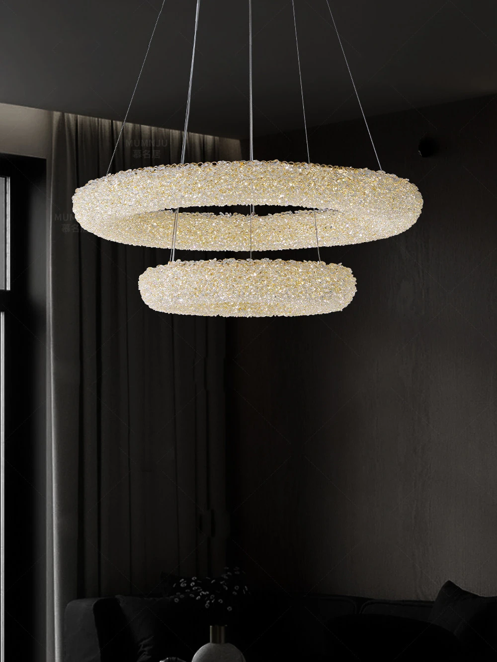 Gold Stainless Steel Round Pendant Lights Clear Creative Crystal Lampshades Luxury Hanglamp Lampa for Living Room Foyer Parlor