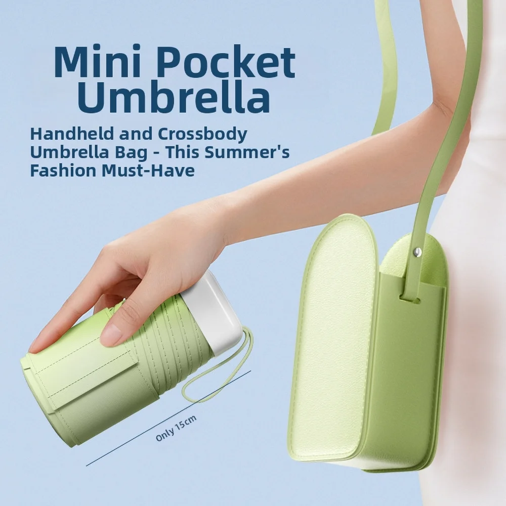 UV Protection Mini Portable Pocket Umbrella For School Parasol for Traveling Capsule Umbrella Dual-Use Sunny And Rainy Mode