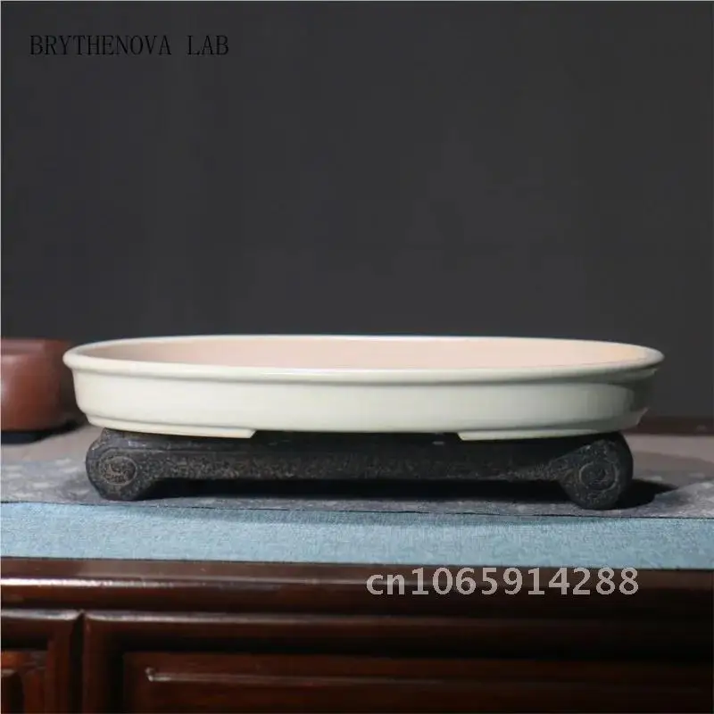 1PCS 2024 Purple Sand Flower Pot Round Bonsai Pot Retro Chinese LF454 Flower Japanese Desktop Antique Succulent