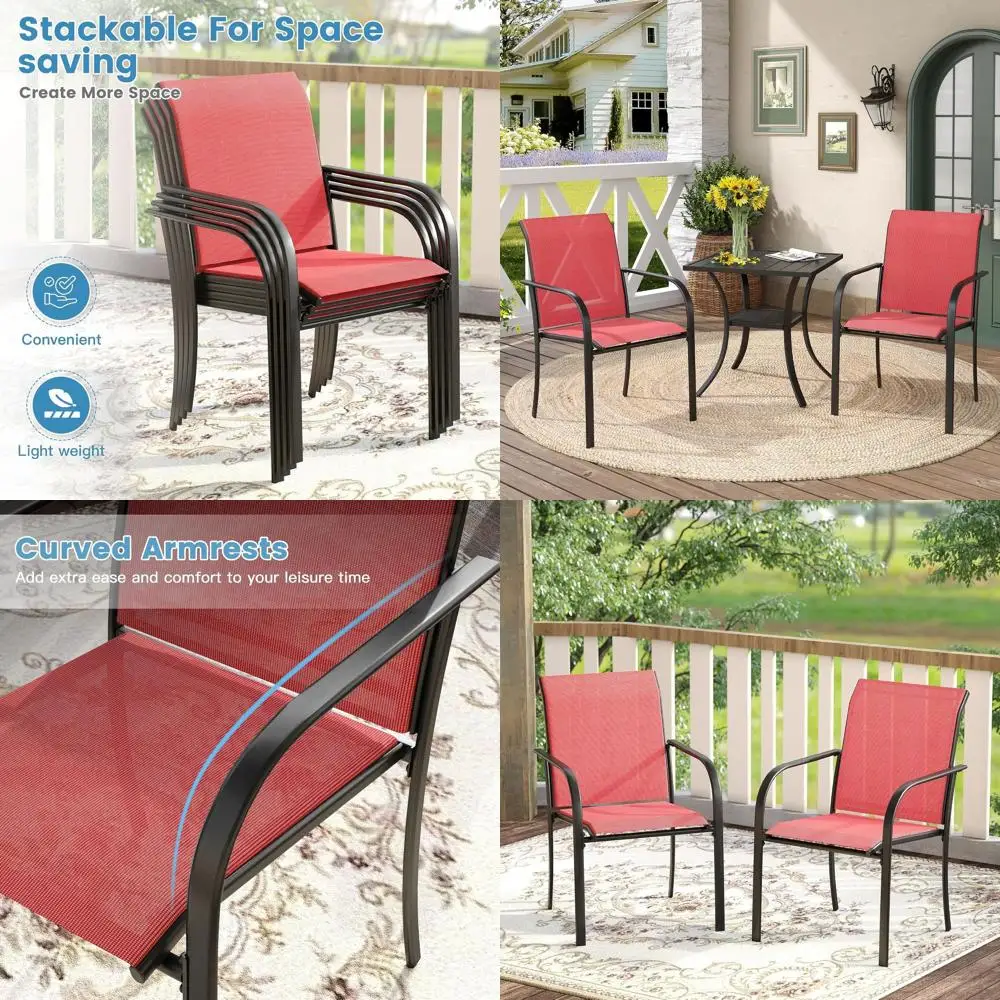 

Складные красные стулья для патио, для использования на открытом воздухе в саду или на заднем дворе