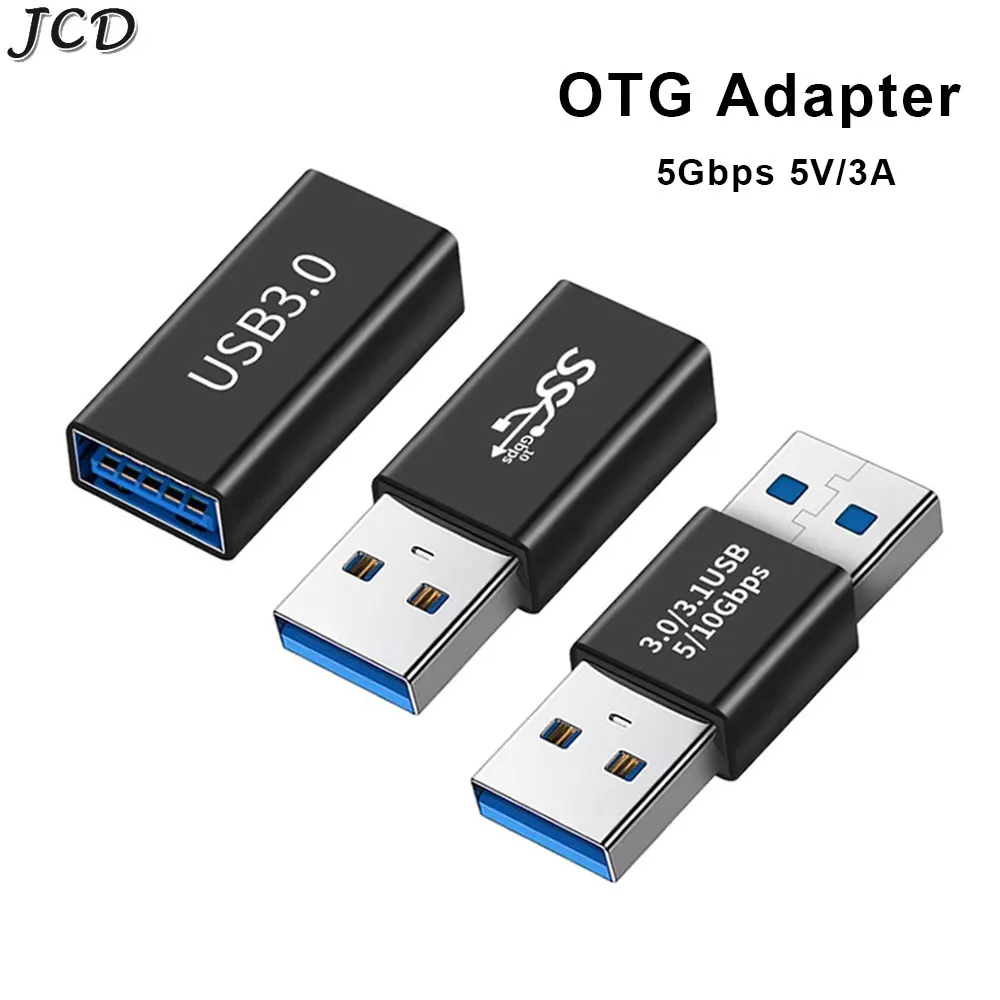 

JCD USB3.0 Connector USB To USB Adapter 5Gbps Male to Male Female Converter For SSD HDD Cable Extender USB 3.0 Extension Plug