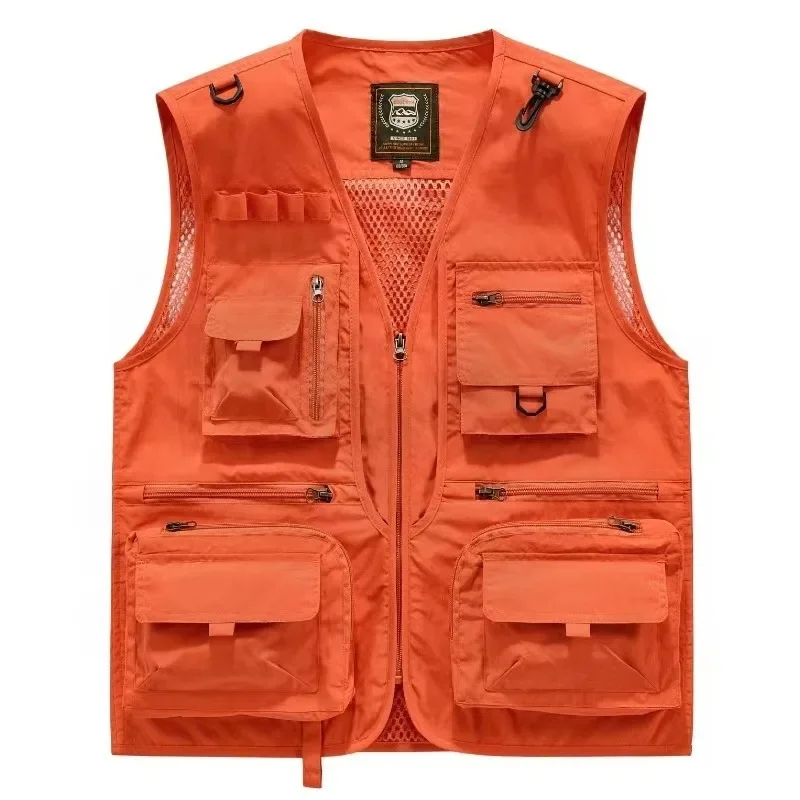 Sleeveless Jacket Motorcyclist Vest Waterproof Pocket Luxury Men's Clothing Hunting Work Windbreaker Large Size Multi-pocket Man