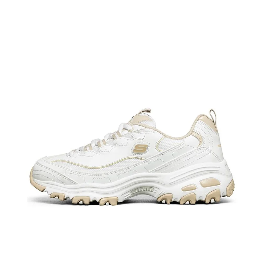 Skechers D'Lites 1.0 Little Sweet Bean Fabric Cushioning Low top Chunky Sneakers Women's Natural 66666214-WNT