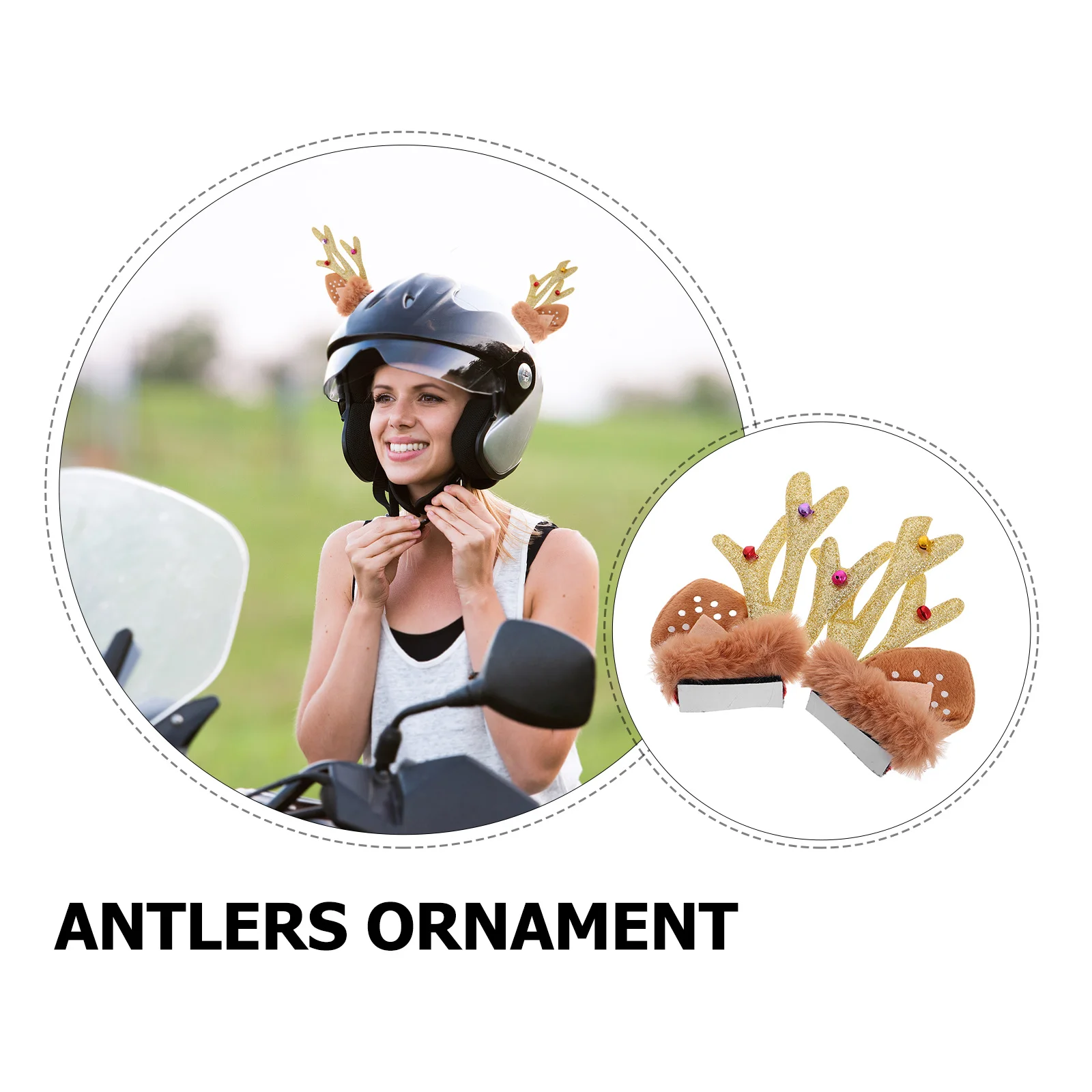 1 زوج الرنة قرن الوعل زخرفة احتفالية زينة عيد الميلاد للدراجات النارية دراجة متسابق والعتاد الملحقات خفيفة الوزن