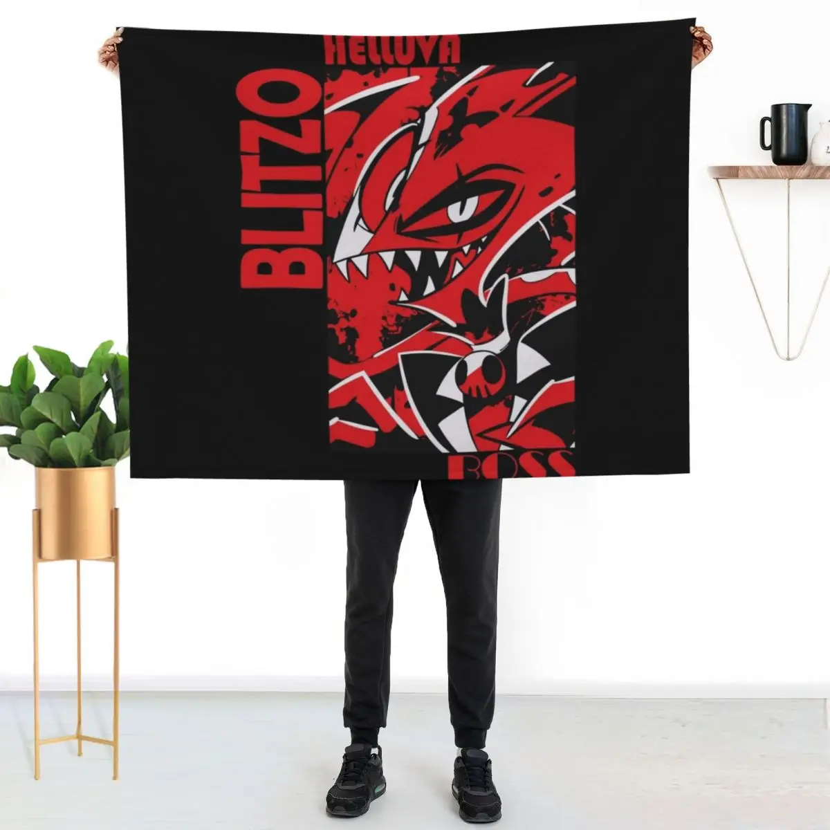 

Helluva Boss Blitzo Throw Blanket Reusable Durable Soft Blanket for All Seasons