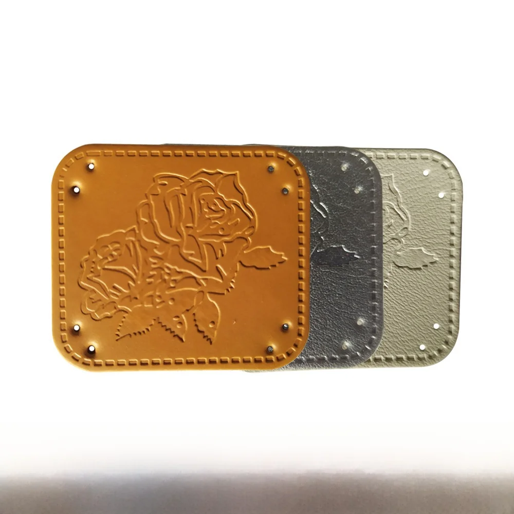 

Кожаная этикетка с узором в виде розы для шарфов ручной работы, китайского производства, тип товарного знака DIY Bean Sprout