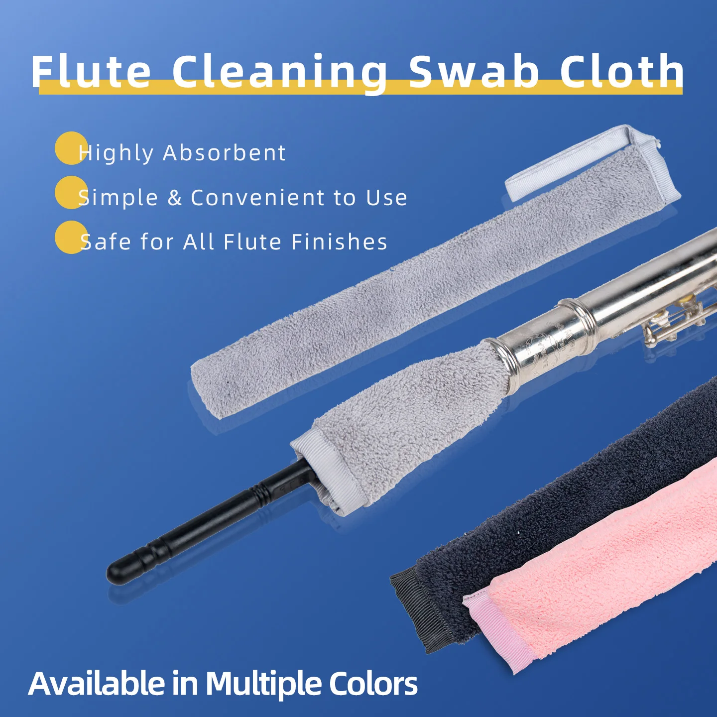 Flute Universal Inner Tube Absorbent Cloth Cleaning and Maintenance Cloth, Flute Probe Rod, Musical Instrument Accessories
