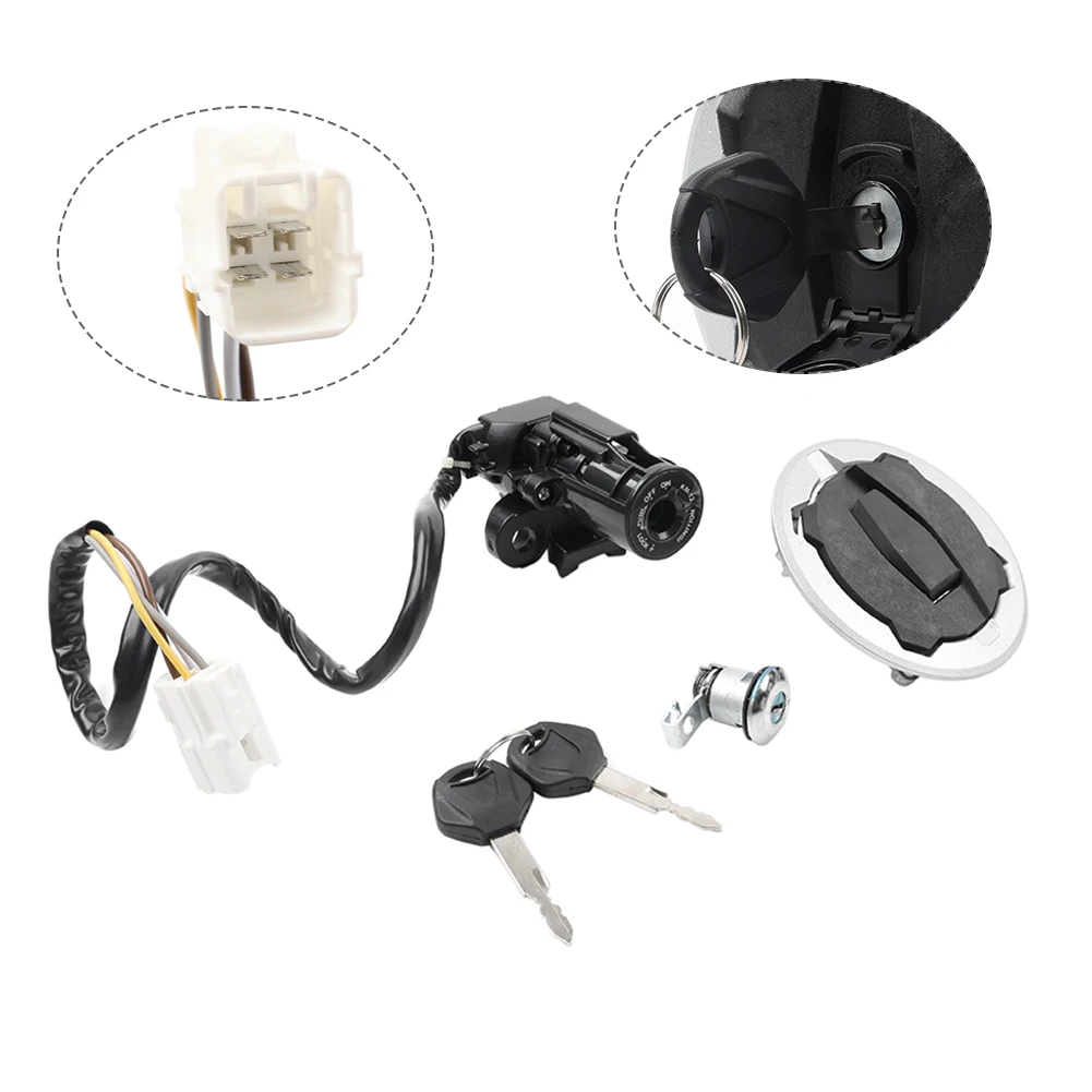 Motorcycle Ignition Switch Lock Fuel Gas Cap Key Set For Kawasaki Ninja 650 Z650 2017-2023