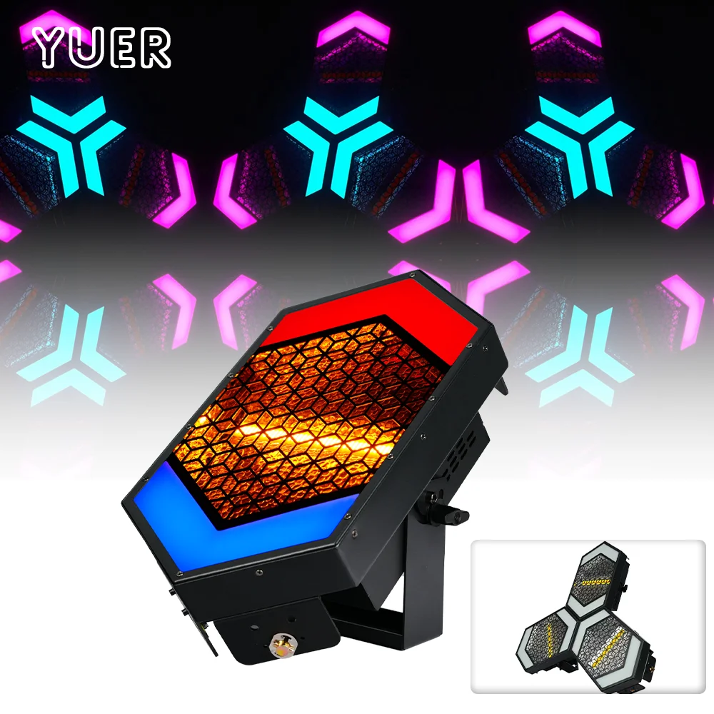 YUER 200W Retro LED 5050 RGB 2IN1 Pure White+Warm White Stroboscopic Matrix LED Retro Light Dj Disco Xster Halloween Retro Light