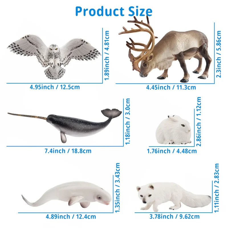 12 قطعة محاكاة الحيوانات القطبية نماذج للحيوانات لعبة صغيرة شخصيات كبيرة دمى عمل التماثيل لعب للأطفال مجموعة هدية