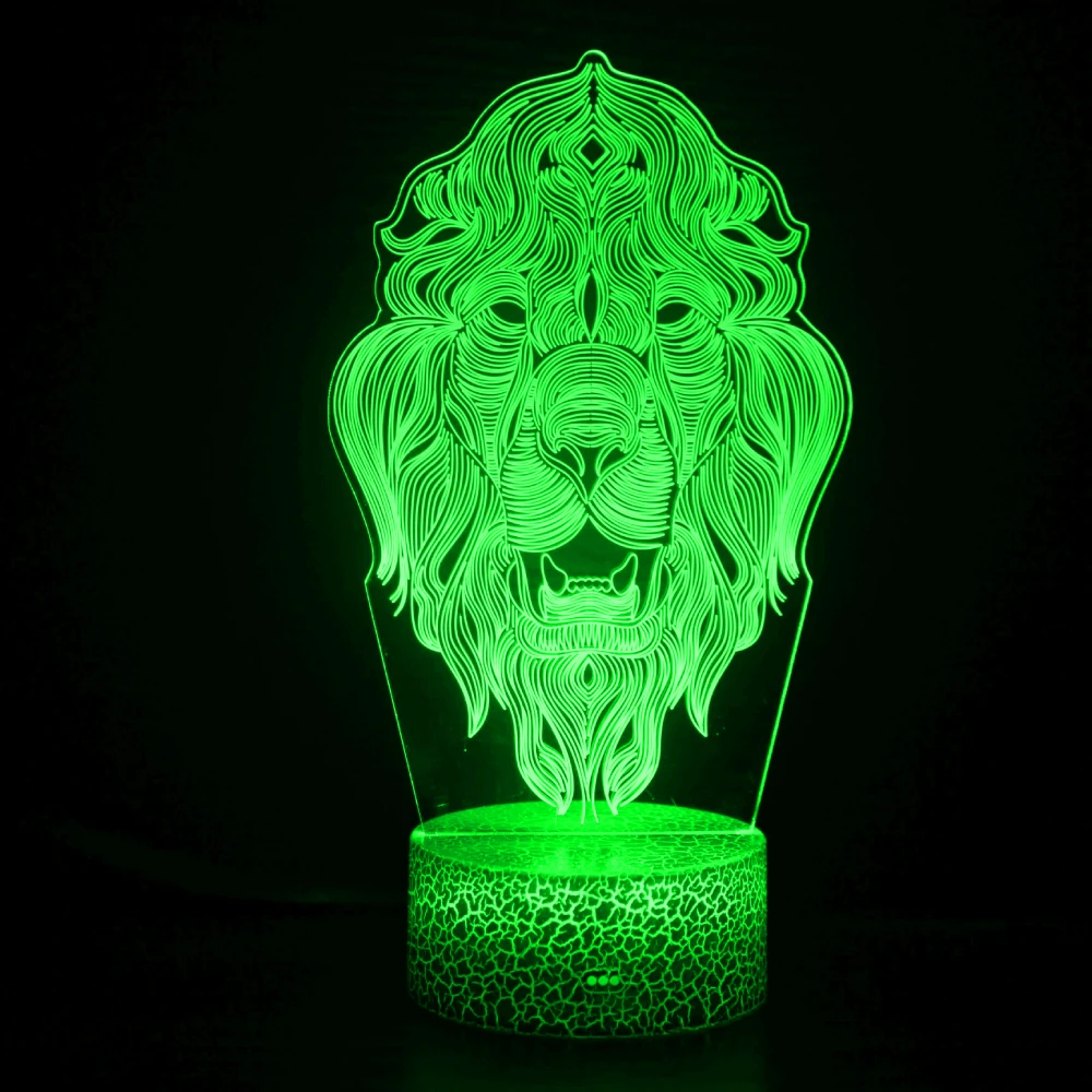Nighdn Lion 3D Lamp Illusion LED Night Light for KIds Room Colorful Acrylic Nightlights Birthday Christmas Gift for Boys Girls