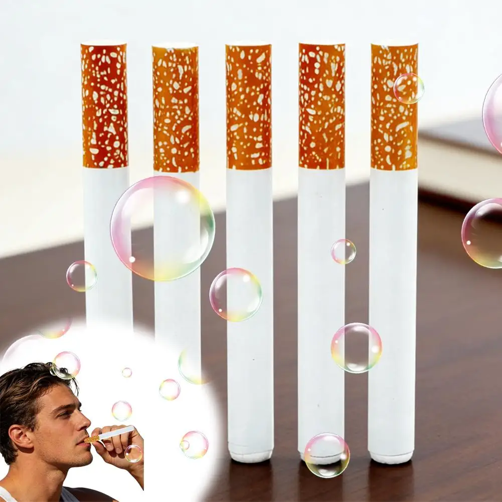 

1/2/3/5/10Pcs Funny Cigarette Bubble Toy With Bubble Liquid Metal Smoking Machine Outdoor Portable Toy Smoking Accessories