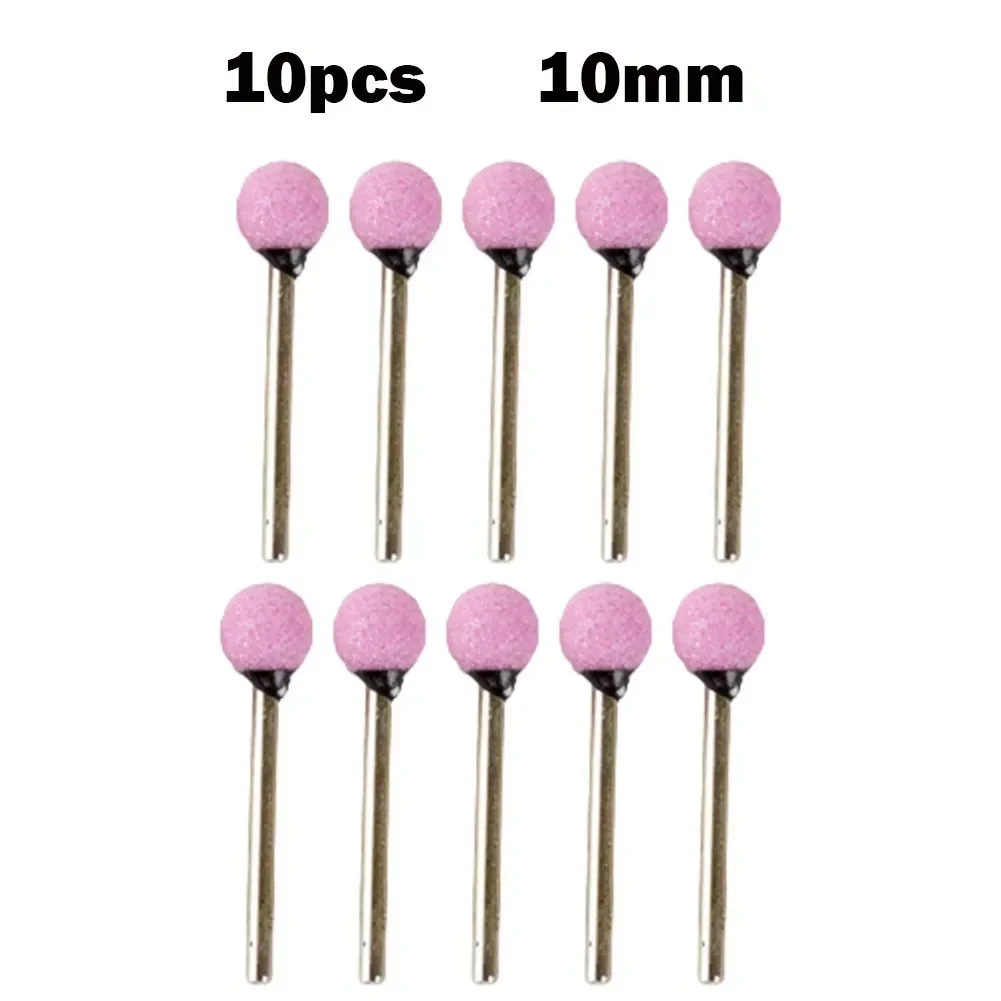 10 Chiếc Trục 3Mm Gắn Gốm Đầu Mài Điểm Hình Quả Bóng Đánh Bóng Nhám Con Quay Bánh Xe Dụng Cụ Điện