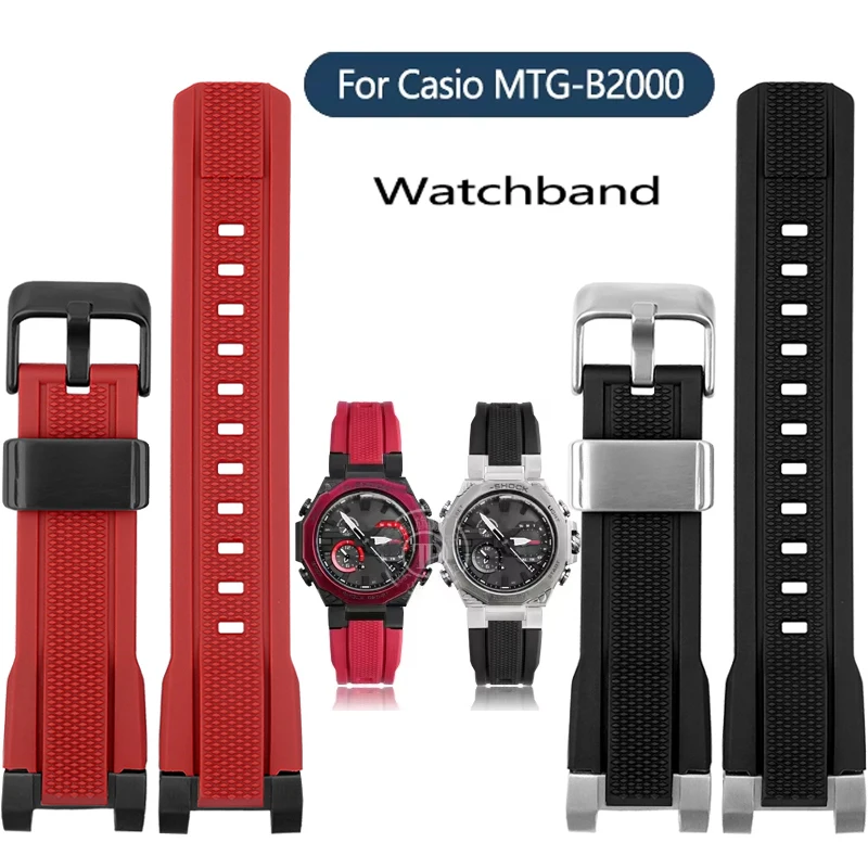 MTG-B2000 حزام ل كاسيو G-SHOCK 5636 MTG-B2000B/BD/YBD أوندد الطيور حزام الساعات سيليكون موصل معدني حزام المطاط سوار