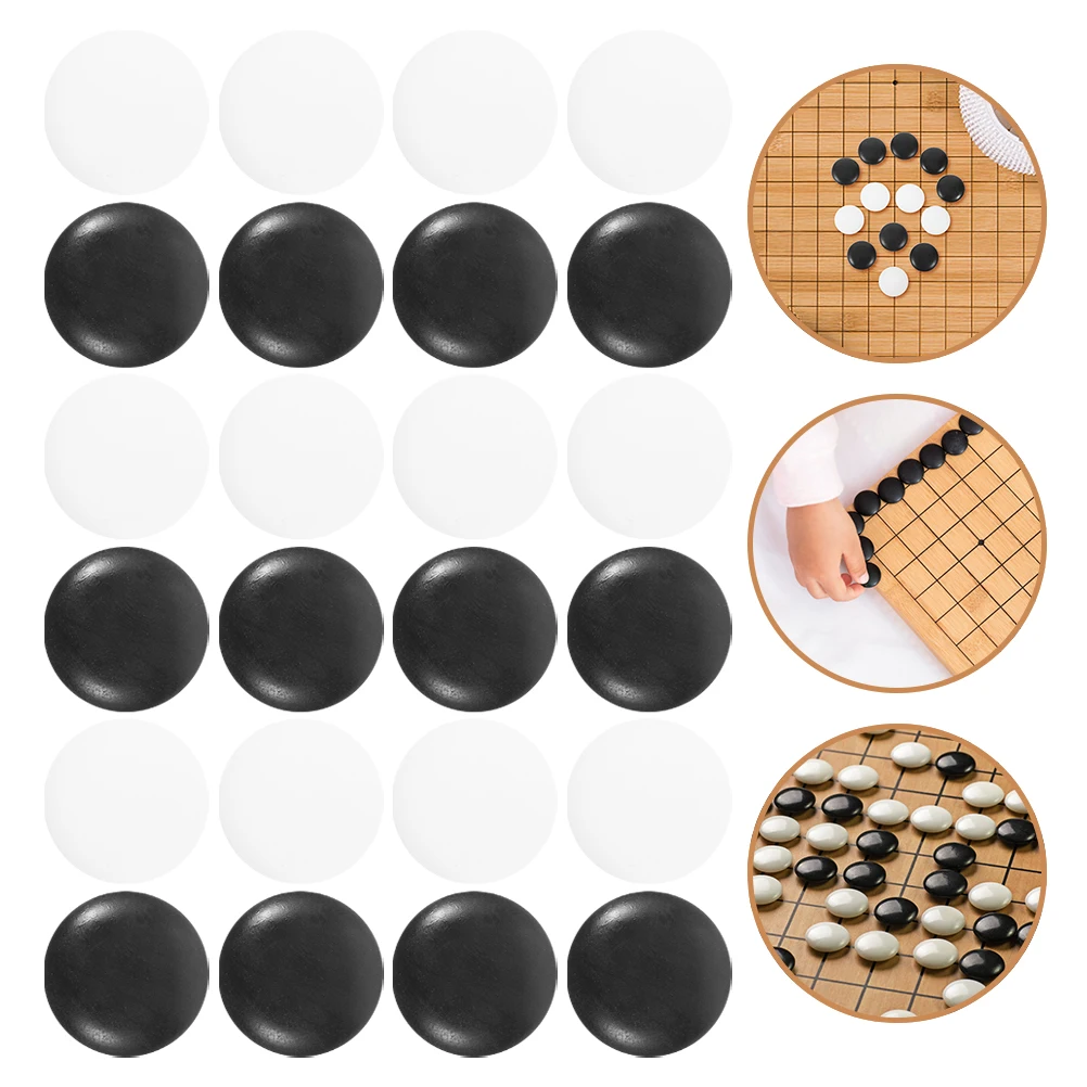 

200 Pcs Go Pieces Black White Chess Peices Accessory Small Craft Stones