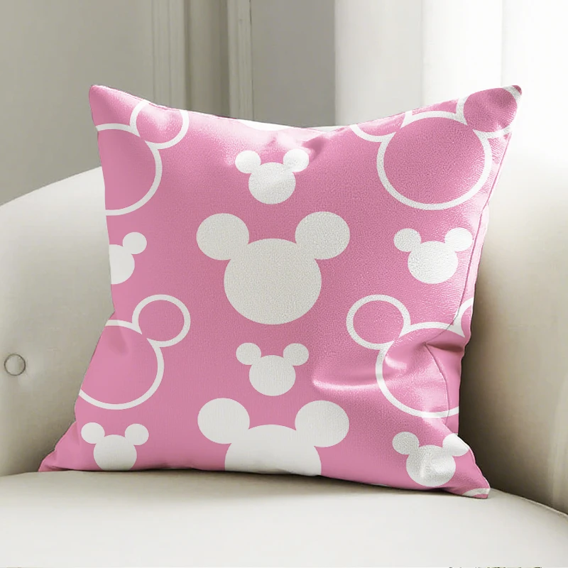 

Disney Mickey Mouse Pattern Pillow Cushion Pink Soft Sofa Decor Throw Pillow Home Decor Gift for Fans