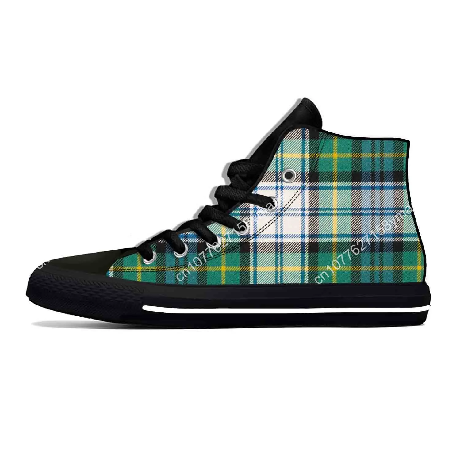 Hot Gordon Tartan Plaid Scottish Stewart Aesthetic Casual Cloth Shoes High Top Men Women Classic Sneakers Low Top Board Shoes