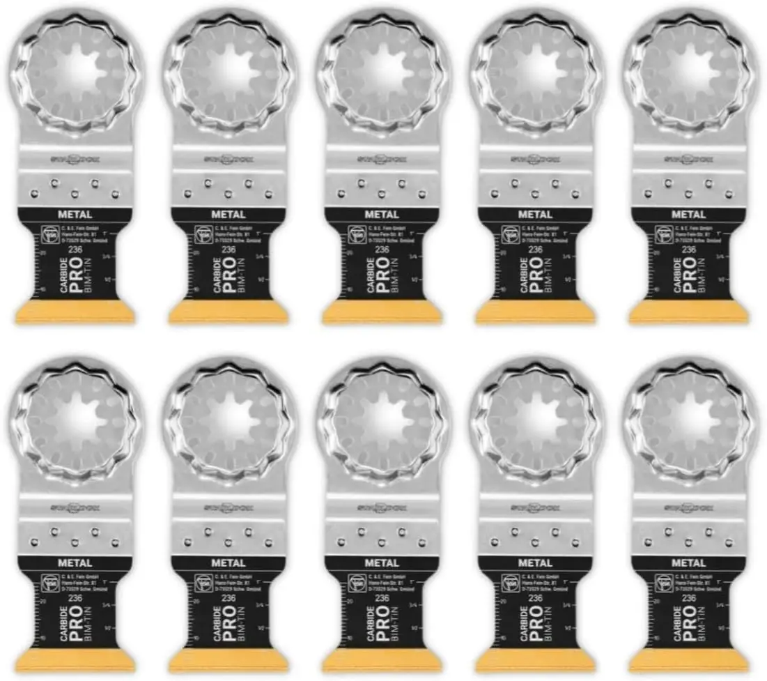 

Professional Carbide Saw Blade 10-Pack for Hard Metals, Tempered Screws, Abrasive Materials - TiN Coated, 1-1/4" Width