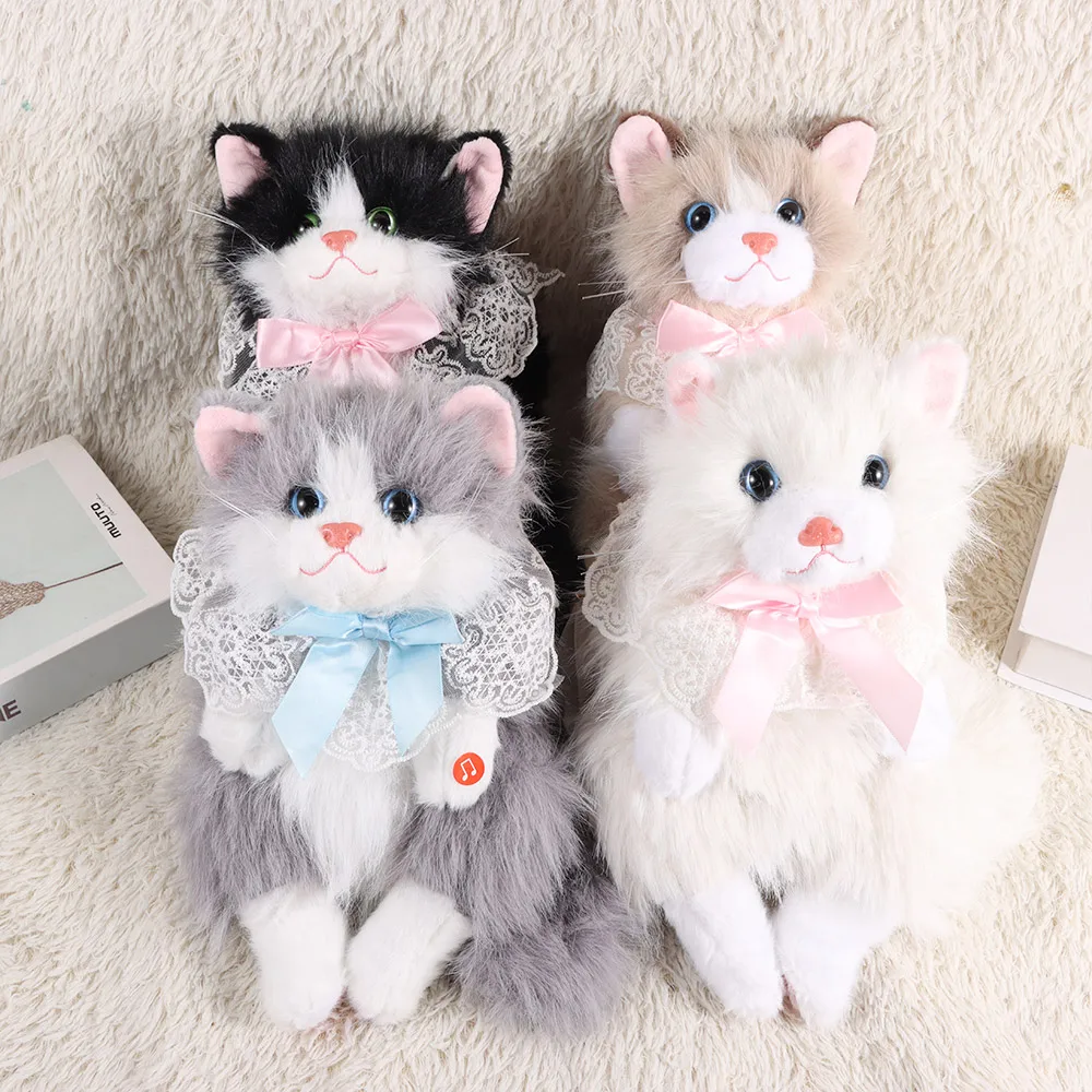 New Realistic Cat Simulated Puppet Cat Backpack Soft Fluffy Cute Cartoon Backpack Cat Backpack Travel Storage