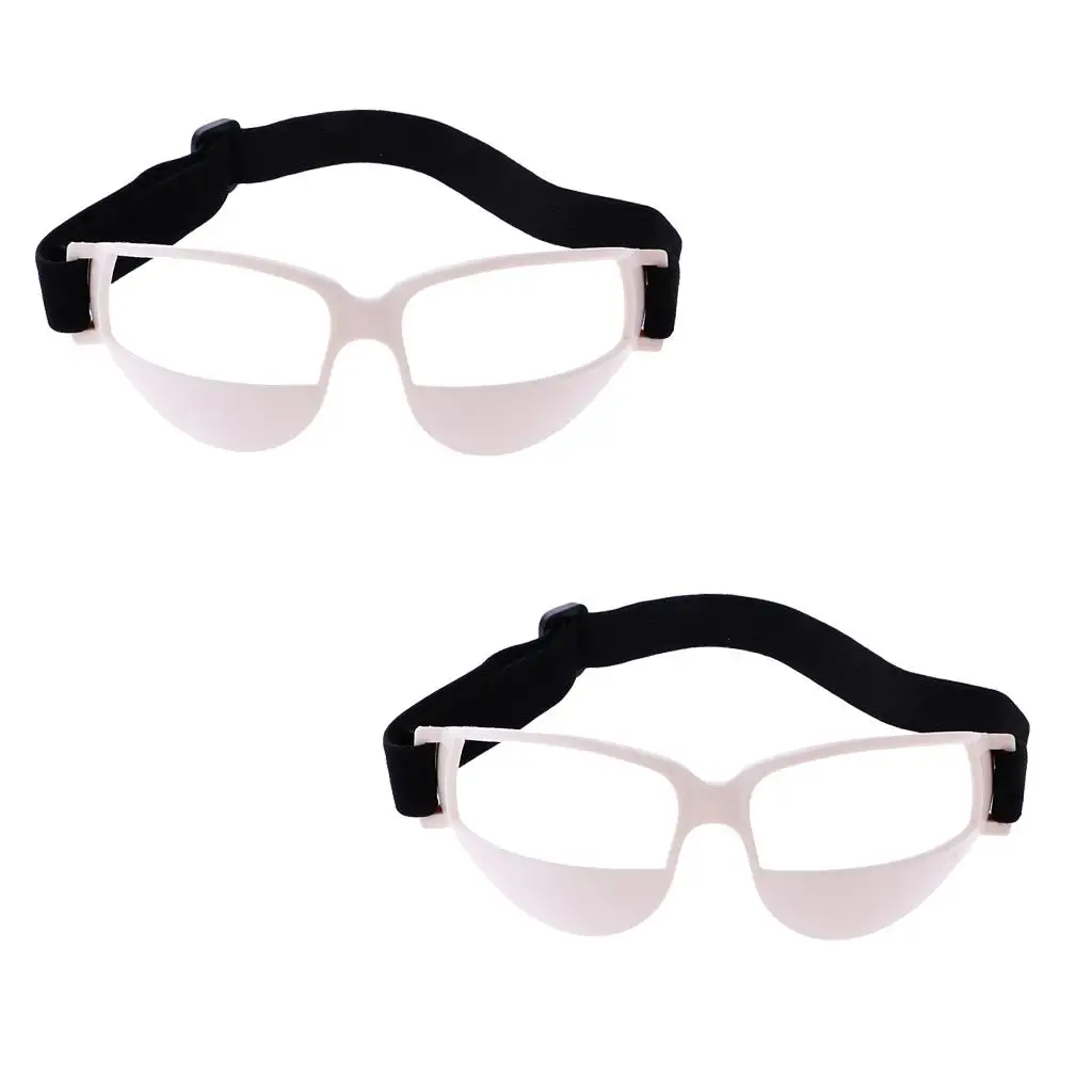 2 Pieces Anti Down Basketball Glasses Dribble Dribbling Specs Sports Eyewear Training Supplies White