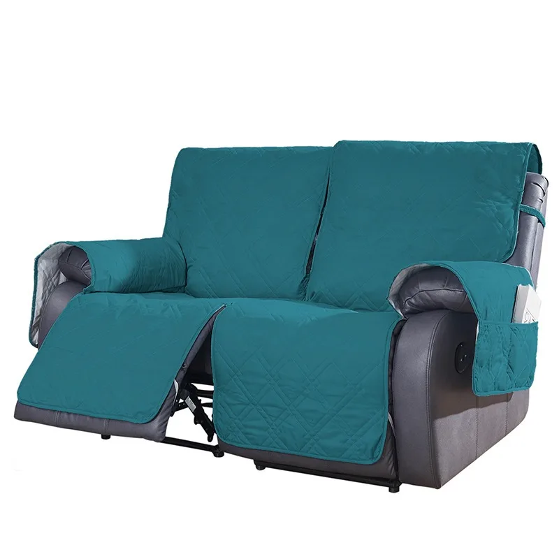 2 Seat Recliner Sofa Cover Pet Dog Kid Sofa Mat Solid Color Sofa Covers Relax Lounger Slipcovers Couch Towel Armchair Covers