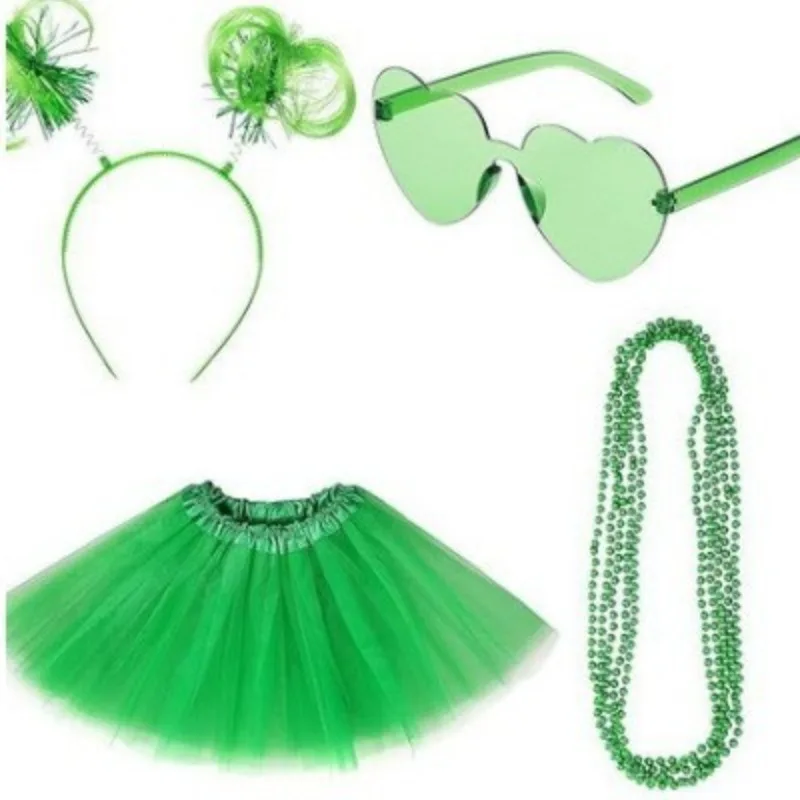 Saia tutu feminina dos anos 80, vestido extravagante, 6 peças, conjunto de acessórios, fantasia de festa temática