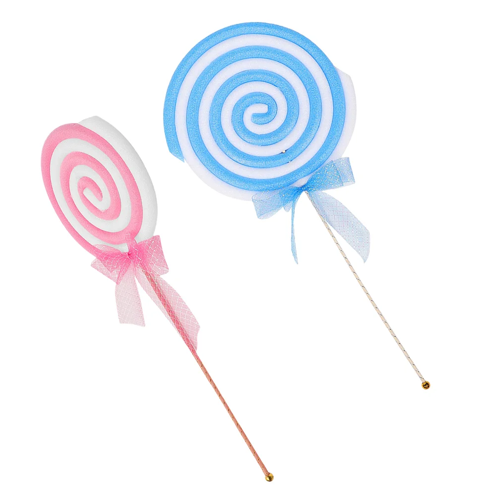 

2 Pcs Photo Studio Props Fake Food Large Lollipop Candy Booth Lollipops Vivid Ornament Decoration Unique Ornaments