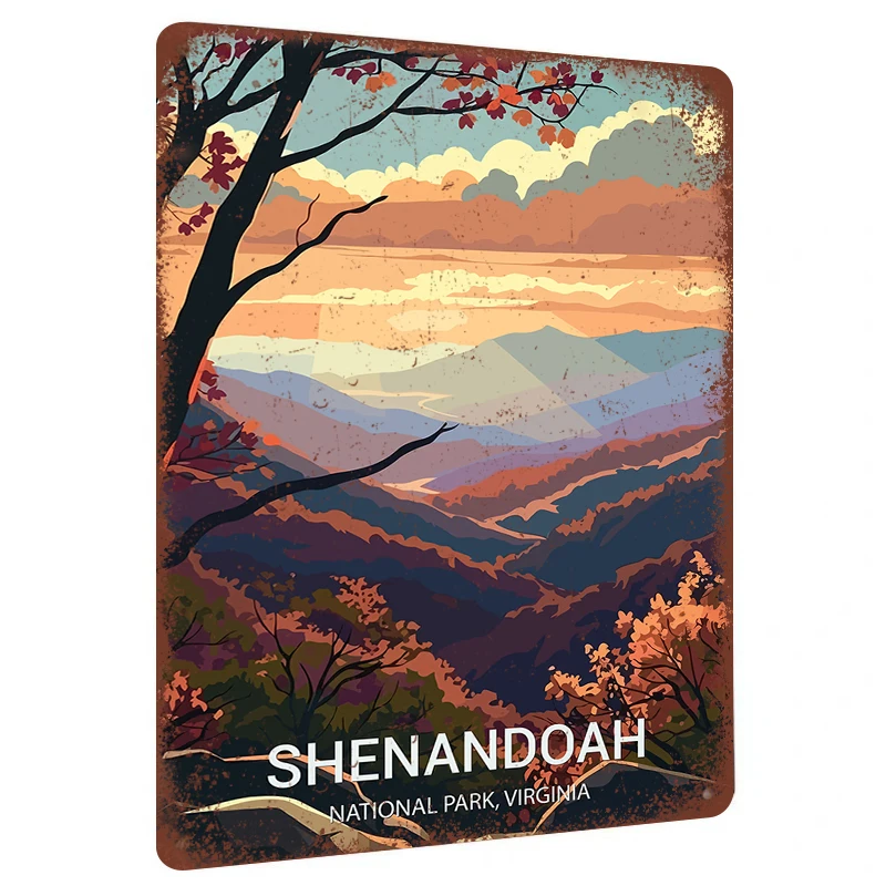 Shenandoah National Park Virginia USA Landscape Artwork Metal Wall Decor for Home Office Decoration