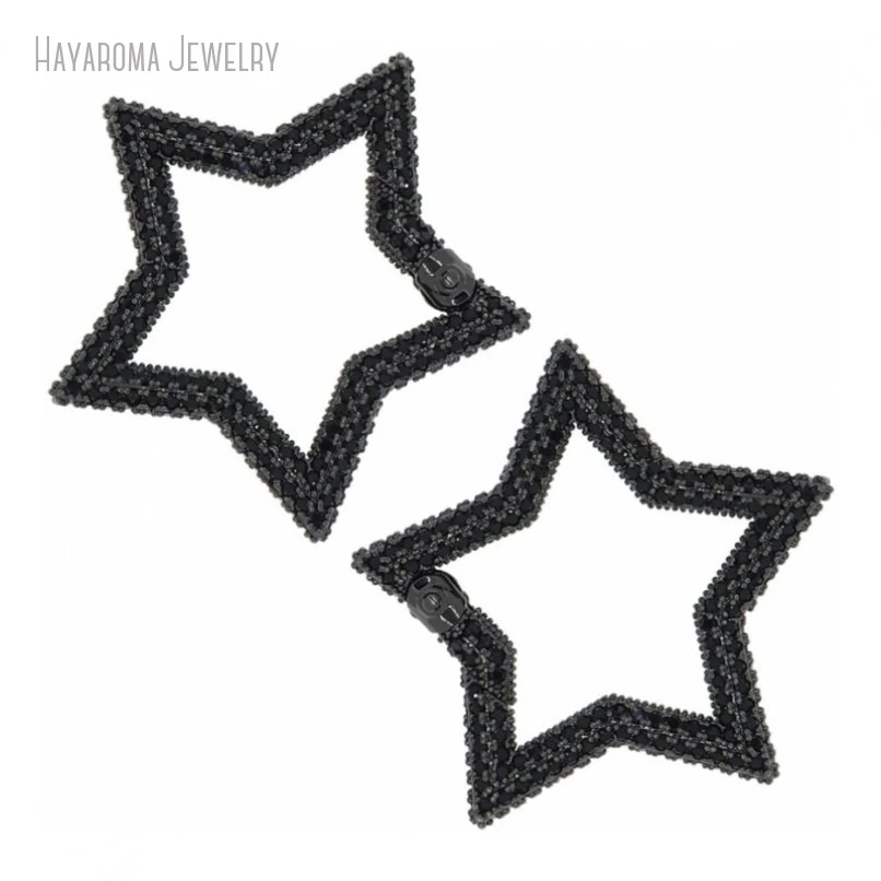 5Pcs Snap Hook Gunmetal Color Wholesale Star Stars Pentagram Black & Hooks Copper Invisible Setting Accessory Clasps