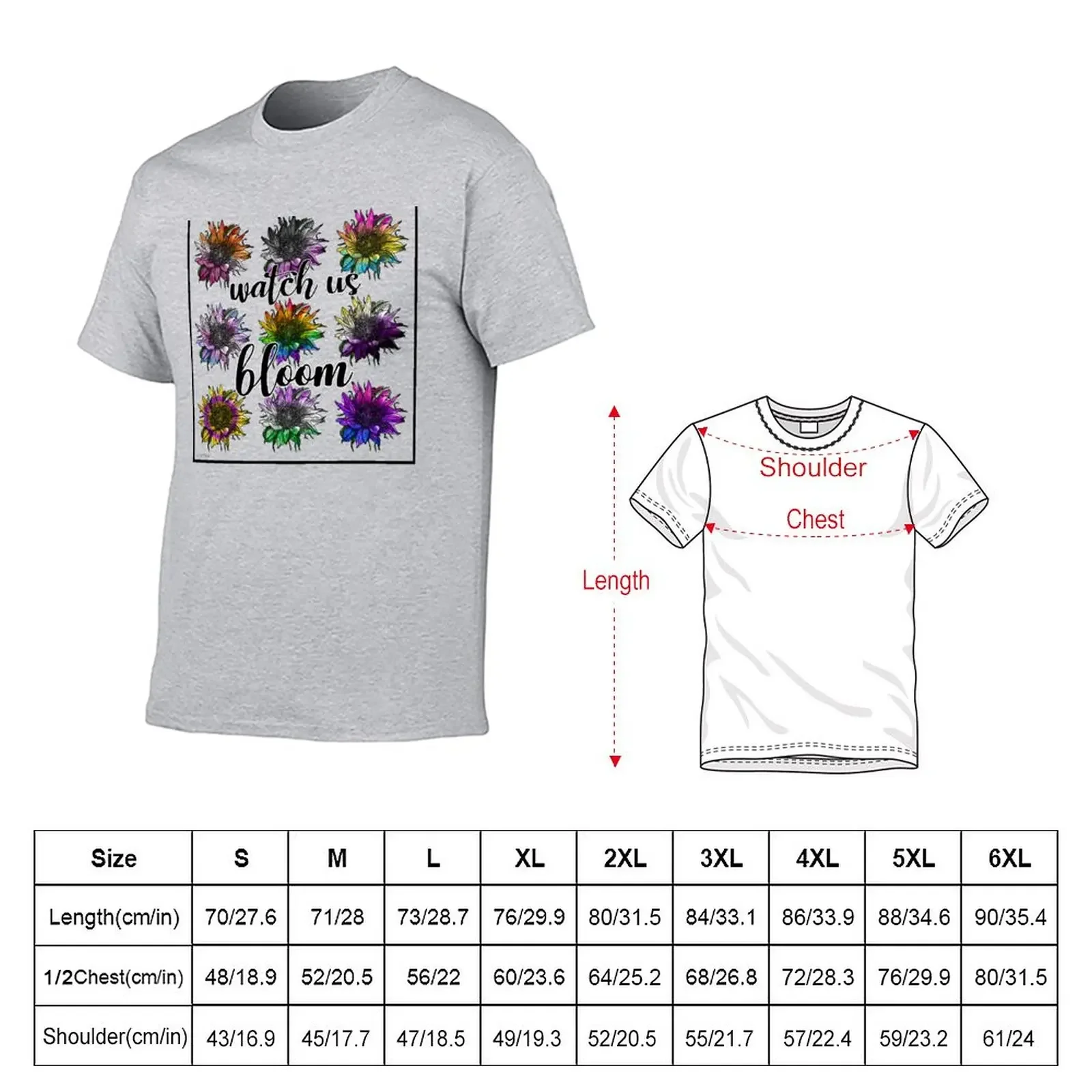 New Watch Us Bloom T-Shirt man clothes boys whites summer top heavyweights mens t shirts pack