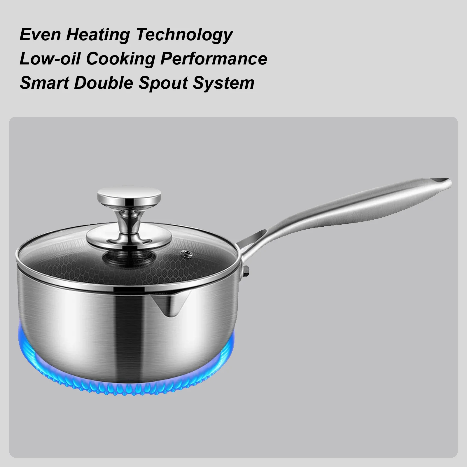 ステンレス鋼ミルクポットステンレス鋼スープポットノンスティックハニカムパターン調理器具蓋付き防錆カフェ商業用