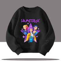 Children's Clothing K-pop Demon Hunters Cartoon Print 3-12 Year Old New Style Kids Round-neck Sport Shirt Cute Girl Casual Top