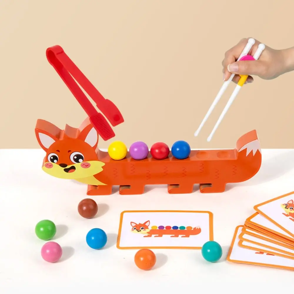 Wooden Clip Beads Toys Caterpillar Educational Color Sorting Montessori Toy Portable Cartoon Clip Bead Matching Game