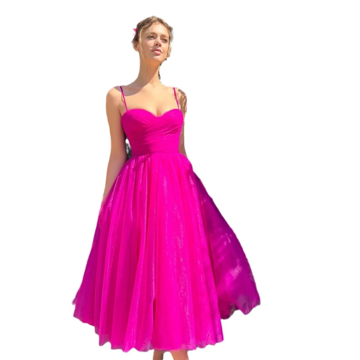 Single V Neck Gown High Waist Refined Commuter with a Line Skirt Slim Fit Elegant and Refined Midi Length Spring for Women