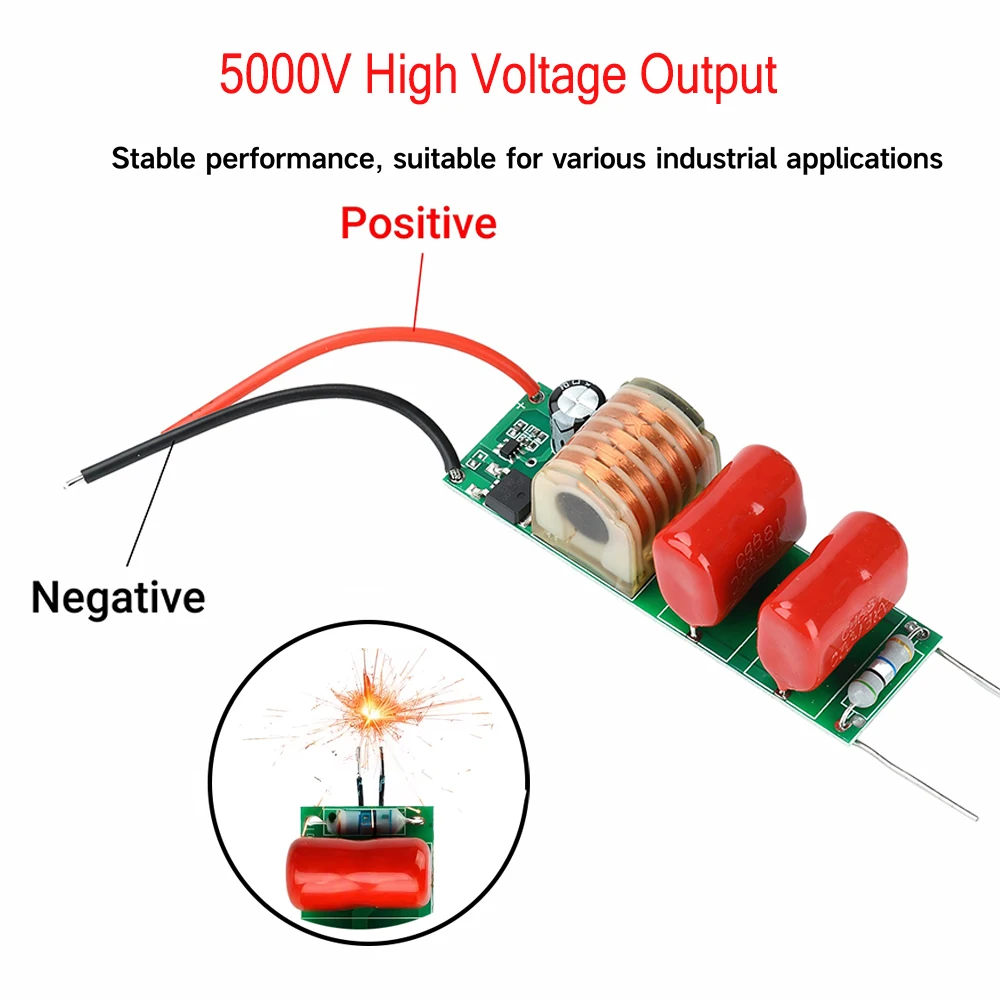 DC 3.7V to 5000V Boost Converter Module Arc Pulse Mosquito Swatter Boost Board Voltage Coil  Module