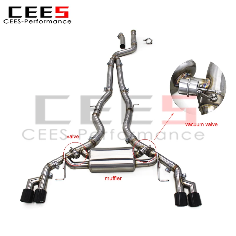

cees Tuning Stainless Steel Exhaust Pipes for BMW X3/X4 M40i G01 3.0T 2016-2023 Racing Car Exhaust System Catback Escape Muffler