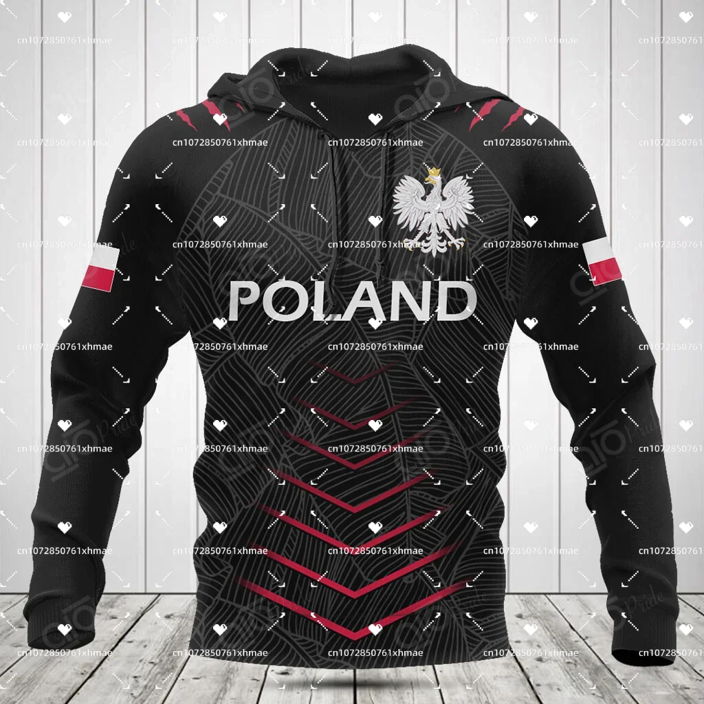 Custom Name Poland Flag Hoodie National Emblem 3D Hoodie Print Hooded Zipper Sweatshirt Men Women's Casual Street Style Hoodie