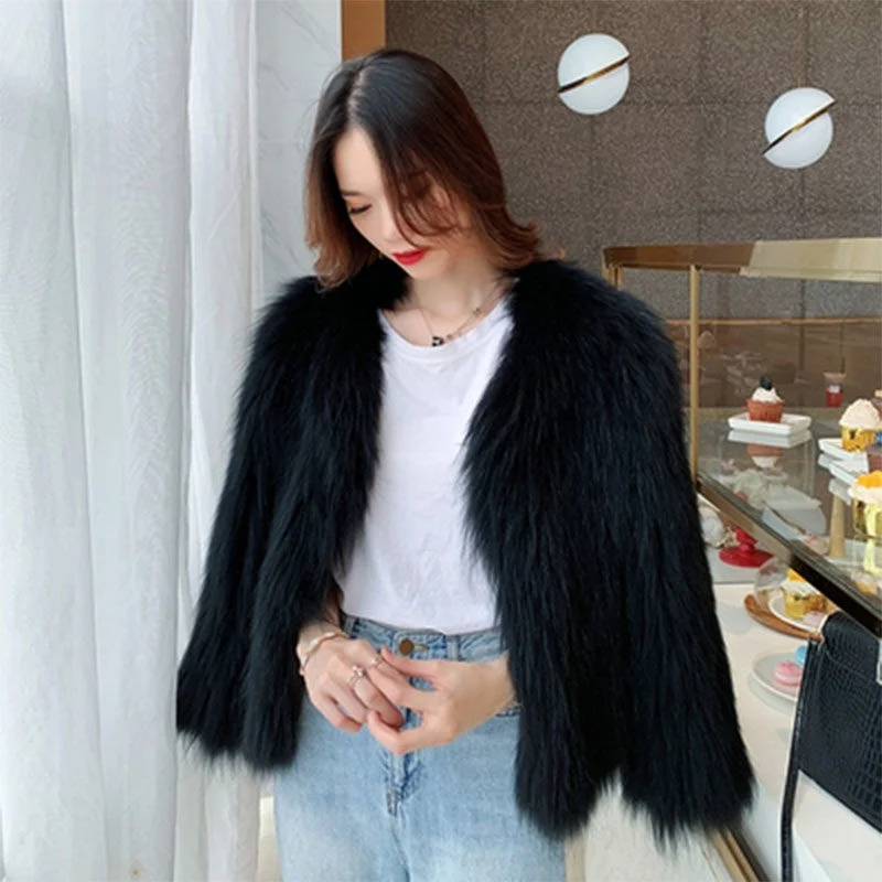 Winter New Mink fur grass Jacket Fashion Young Women Short Faux Fox fur Slim Slimming Shawl Warm Outwear Female fur Coat