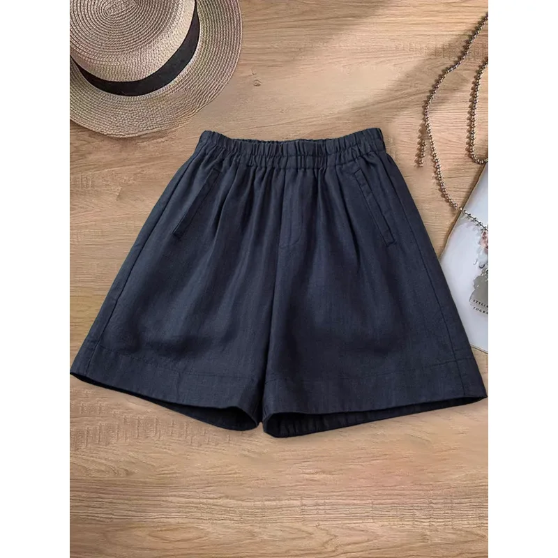 شورت كاجوال للنساء صيفي رقيق واسع الساق سروال مريح عصري متعدد الاستخدامات فضفاض مستقيم خمس نقاط #1