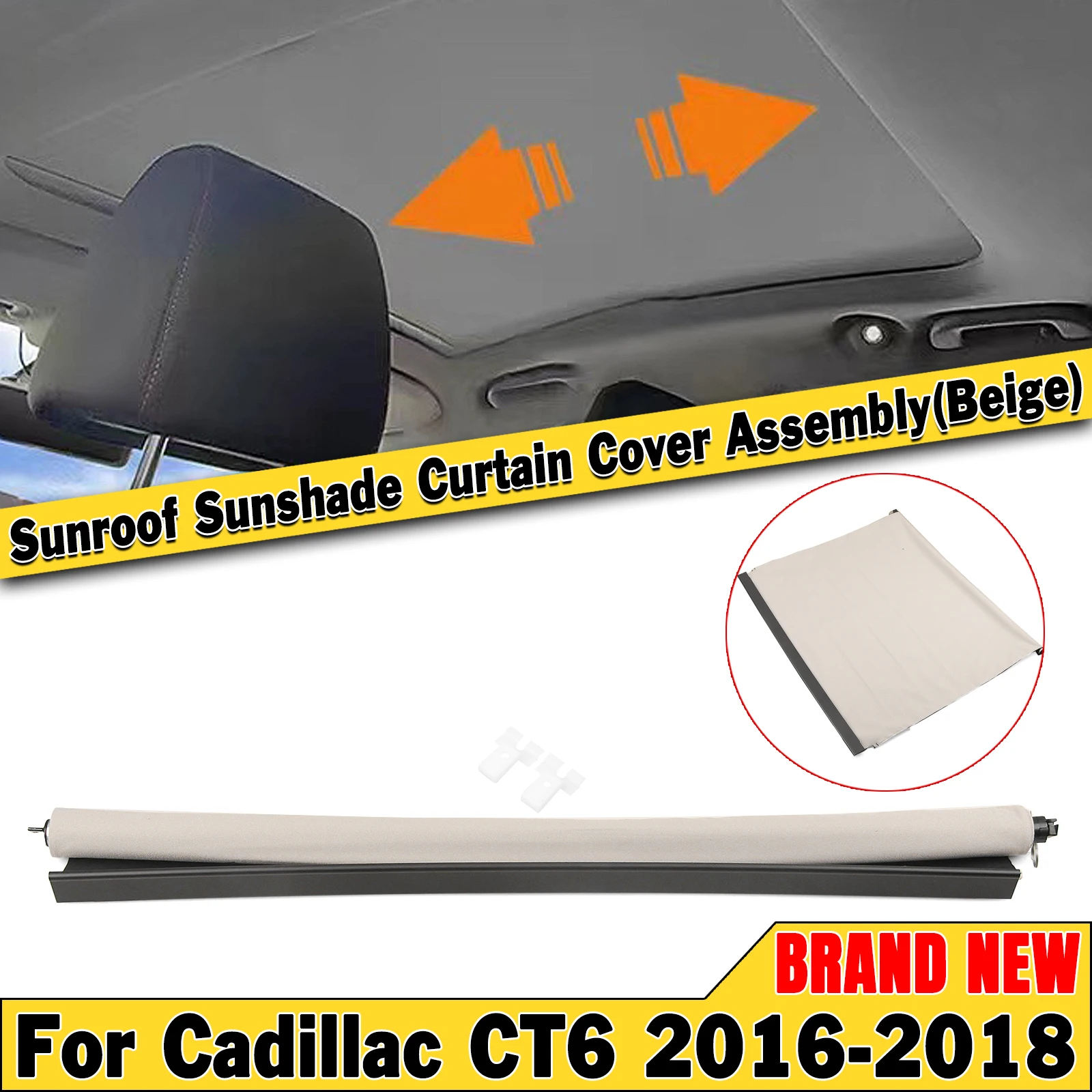 

1pcs Sunroof Shade Cover Curtain Assembly For Cadillac CT6 2016-2018 23494802 Front/Rear Universal Car Dome Window Sun Roof Assy