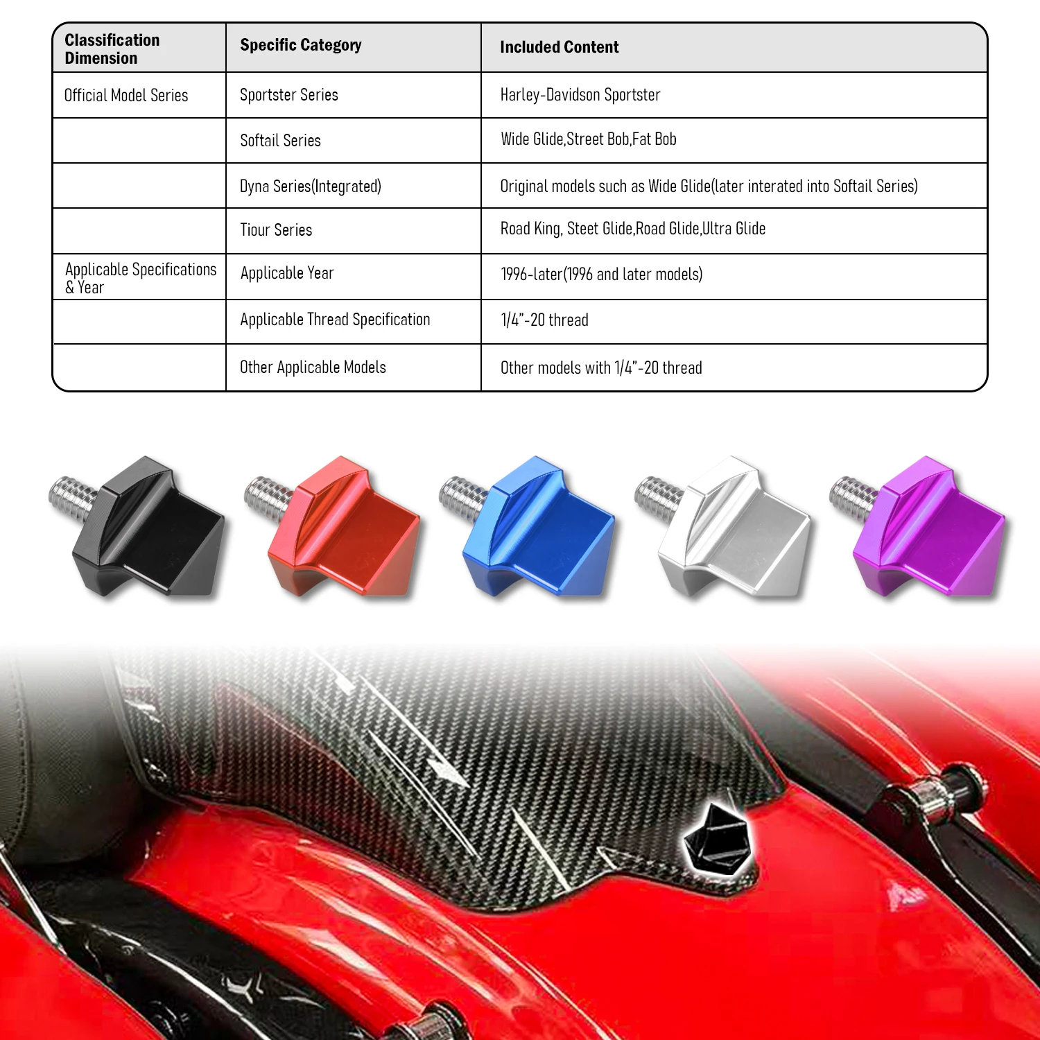 

Motorcycle Accessories Seat Bolt Tab Screw For Harley Touring Road Glide Street Glide special Electra Glide Road King 1996-2026