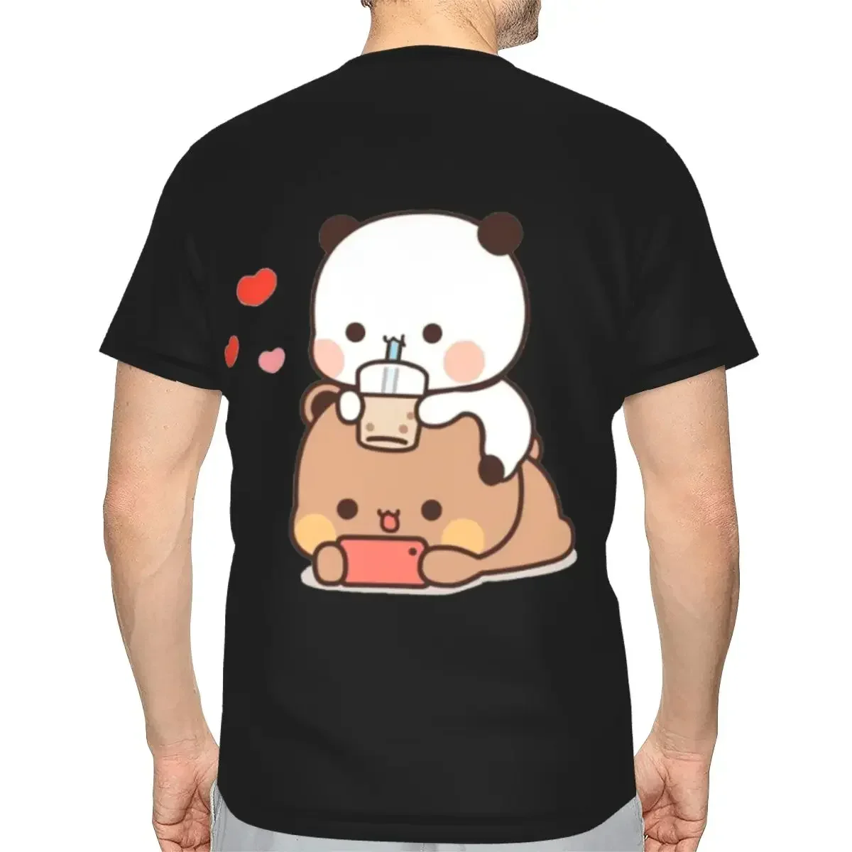 Bear And Panda Bubu Dudu Balloon polyester T-Shirt Men'sFunny T Shirts Men O-Neck Short Sleeve