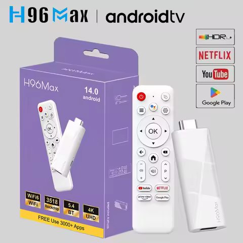 Android 14 ATV Smart TV Stick Support 4K Video 4K@60fps BT5.0 WiFi6 Rockchip RK3518 Quad Core Google Voice Remote Smart TV Box