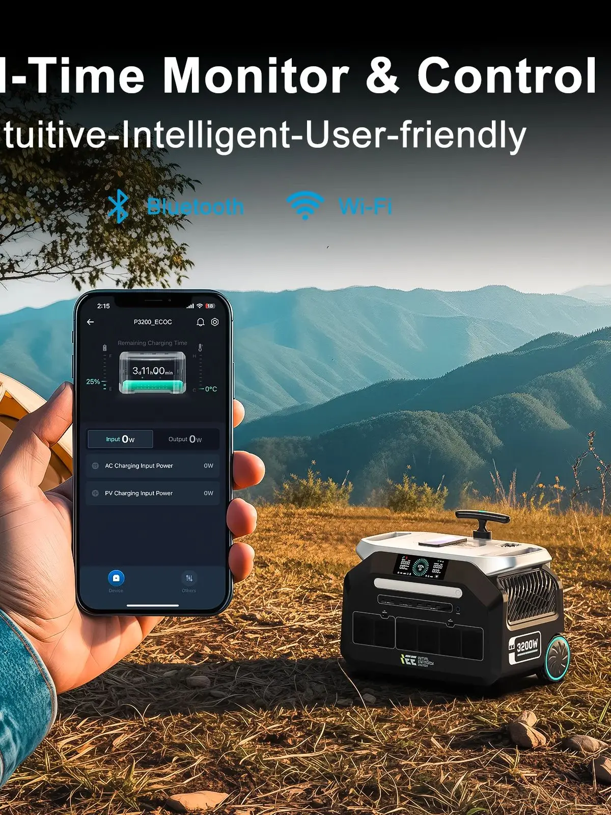IEE P3200 Tragbare Powerstation 2048Wh Akku mit 6400W Spitzenleistung und Smart-App-Steuerung für Outdoor-Camping, Wohnmobile, Zuhause und USV