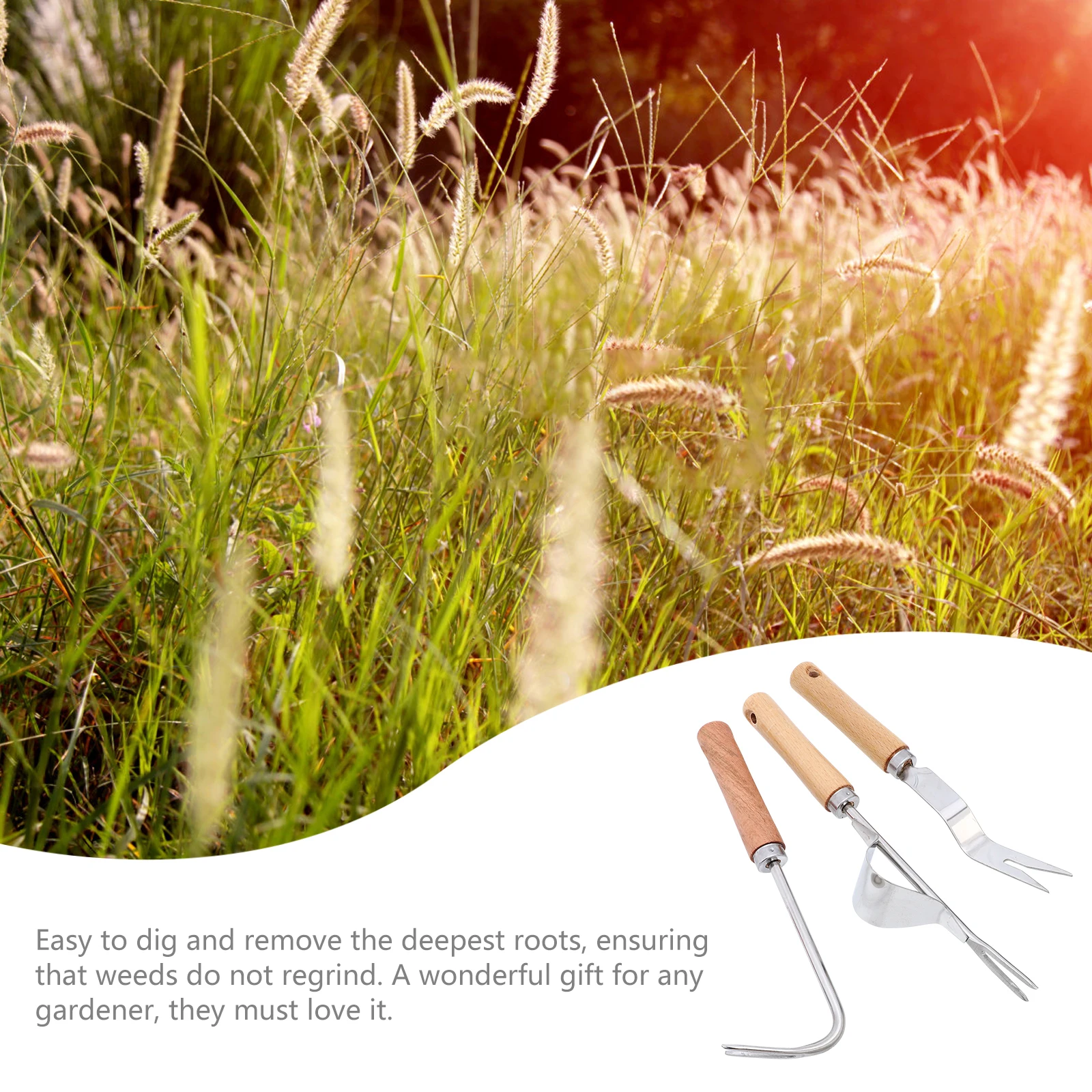 

3pcs Stainless Steel Weed Removal Tool Durable Hand Weeder for Garden Maintenance Long Lasting Non Rust Gardening Gift